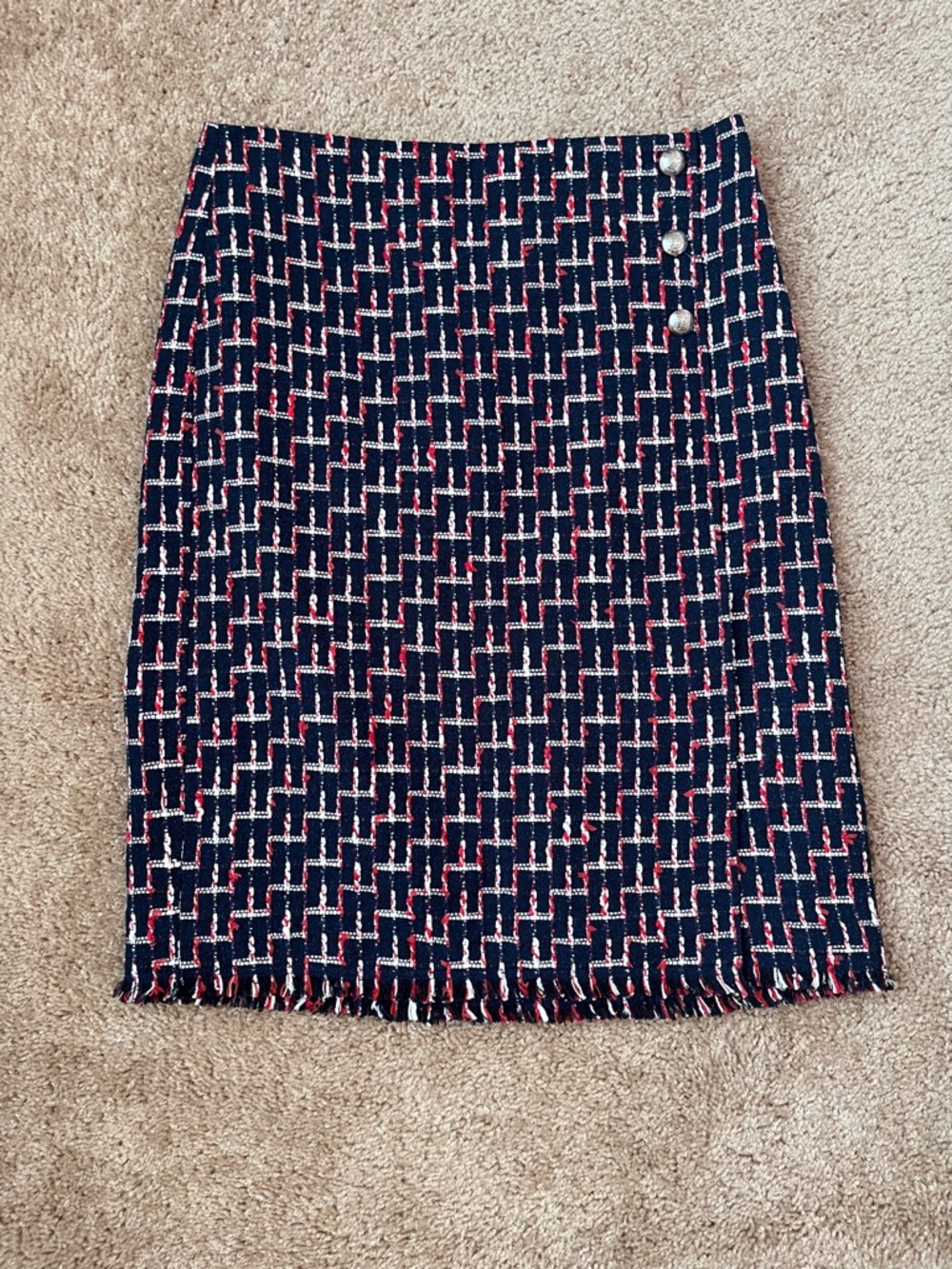 Talbots Tweed Fringe Skirt